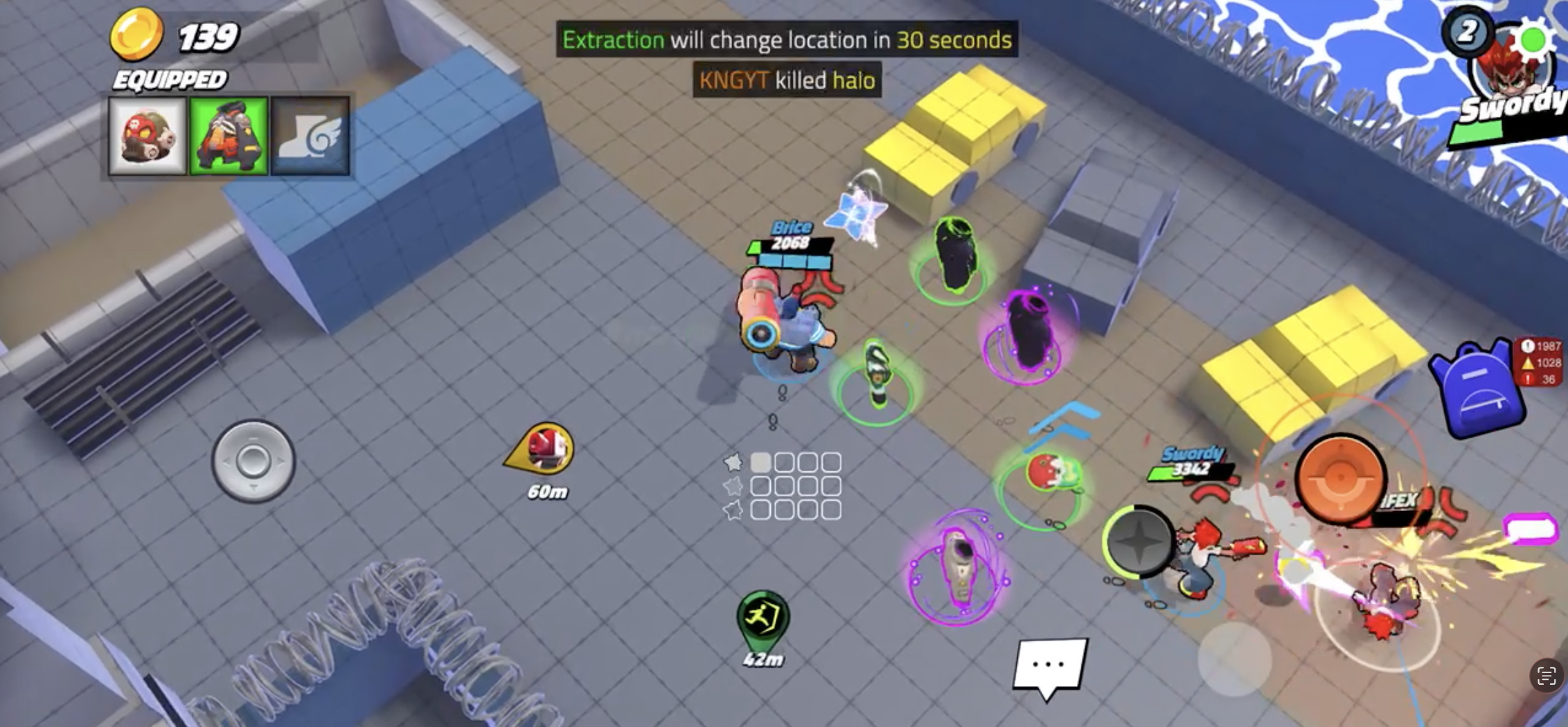 Gameplay screenshot showing a battle between multiple characters.